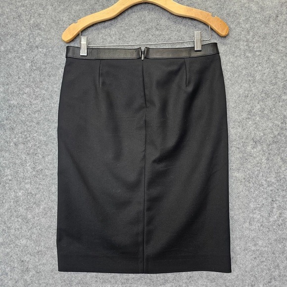 GUCCI Skirt Leather Belt Buckle Women 42 Small Black Mini Pencil LuxuryITALY - Picture 2 of 16